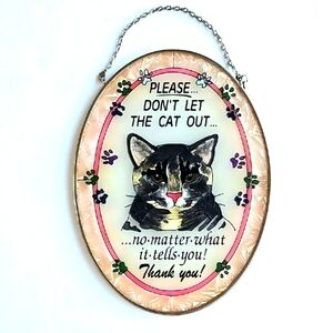Amia Studio Sun Catcher Glass Sign Cat Design